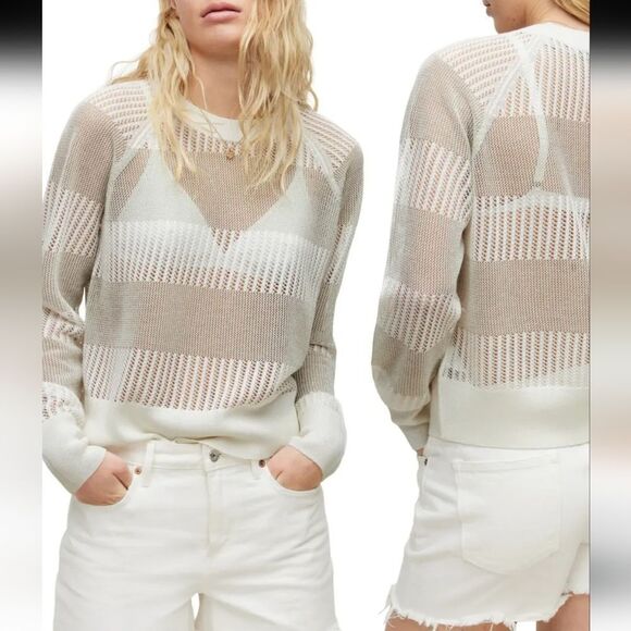 BRAND NEW PROOF KNIT WITH AN OPEN WEAVE LONG SLEEVE SWEATER - Picture 2 of 14